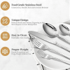 20PCS Silverware Set, Stainless Steel Flatware Set 4 Knives 4 Forks 4 Spoons 4 Tea Forks 4 Teaspoons with Beautiful Flower Pattern for Kitchen Restaur