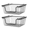 Oceanstar Stackable Metal Wire Storage Basket Set for Pantry, Countertop, Kitchen or Bathroom ‚Äì Black, Set of 2