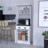 Pantry Cabinet Microwave Stand Warden, Kitchen, White/Black