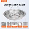 VEVOR 19 inch Round Drop-in Fire Pit Pan, Stainless Steel Fire Pit Burner, Natural & Propane Gas Fire Pan 92,000 BTU with Lid, for Indoor or Outdoor U