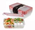 Bento Lunch Box 3pcs set 24oz Meal Prep Containers Microwavable BPA Free External Leak Proof Portion Control Container Dishwasher Friendly Snap Lockin