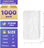 Pack of 1000 Gusseted Poly Bags 6 x 3 x 15. Clear Polyethylene Bags 6x3x15. USDA Approved 1 Mil Ultra Thin Design. Side Gusset Bags. Open Ended bags f