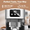 Geek Chef Espresso Machine, Cappuccino & Latte Machine with ESE POD Filter & Milk Frother Steam Wand, Accurate Temperature & Time Control, Compact Cof